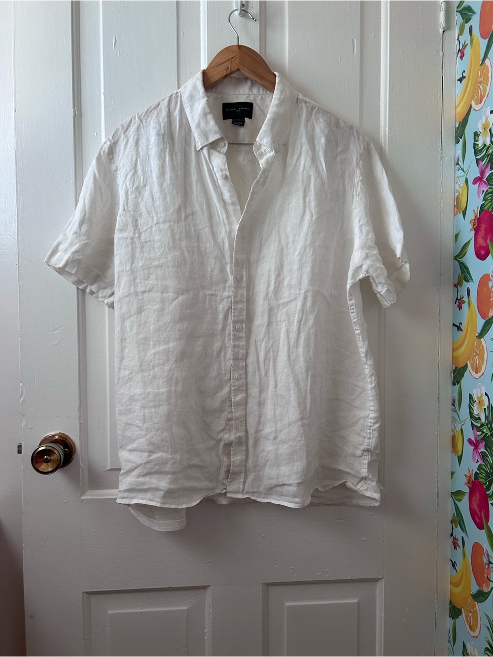 Black Brown 1826 Men’s Short Sleeve 100% Linen Button-Down Shirt✨